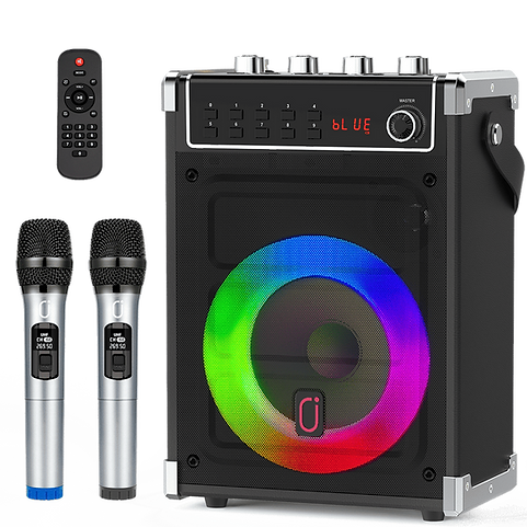 JYX 69BT Portable Karaoke Machine with 2 Wireless Microphones