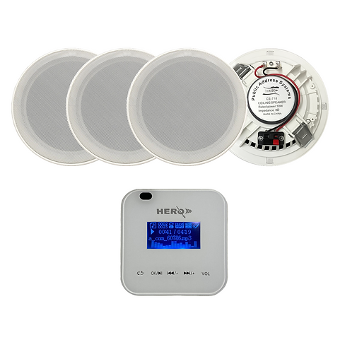 Wall amplifier system 4 ceiling speaker 10w