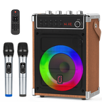 JYX 69BT Portable Karaoke Machine with 2 Wireless Microphones
