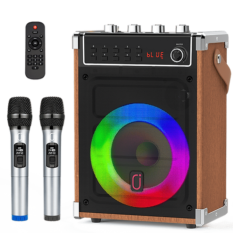 JYX 69BT Portable Karaoke Machine with 2 Wireless Microphones