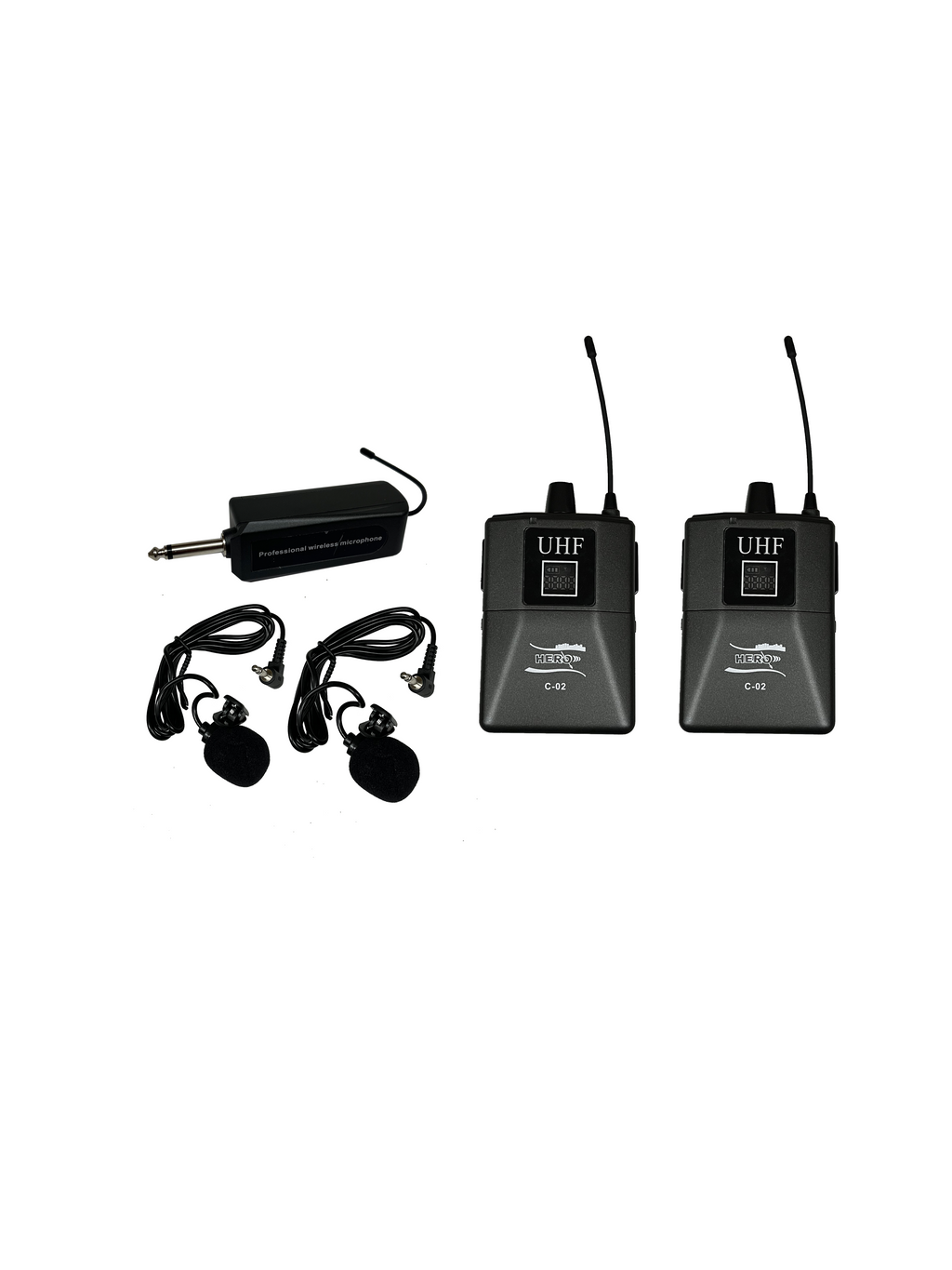 Hero C-02 Dual  Clip wireless mic