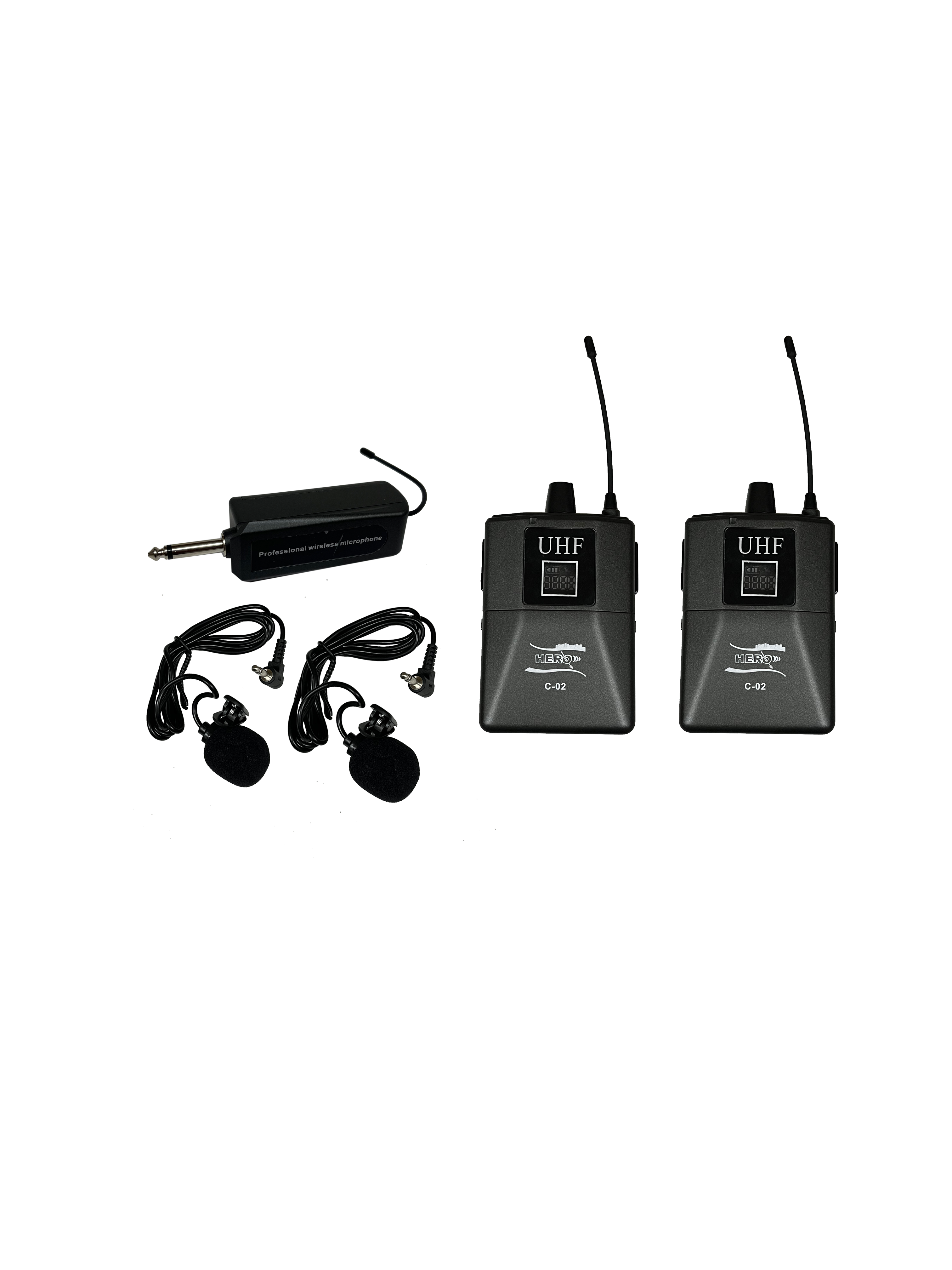 Hero C-02 Dual  Clip wireless mic