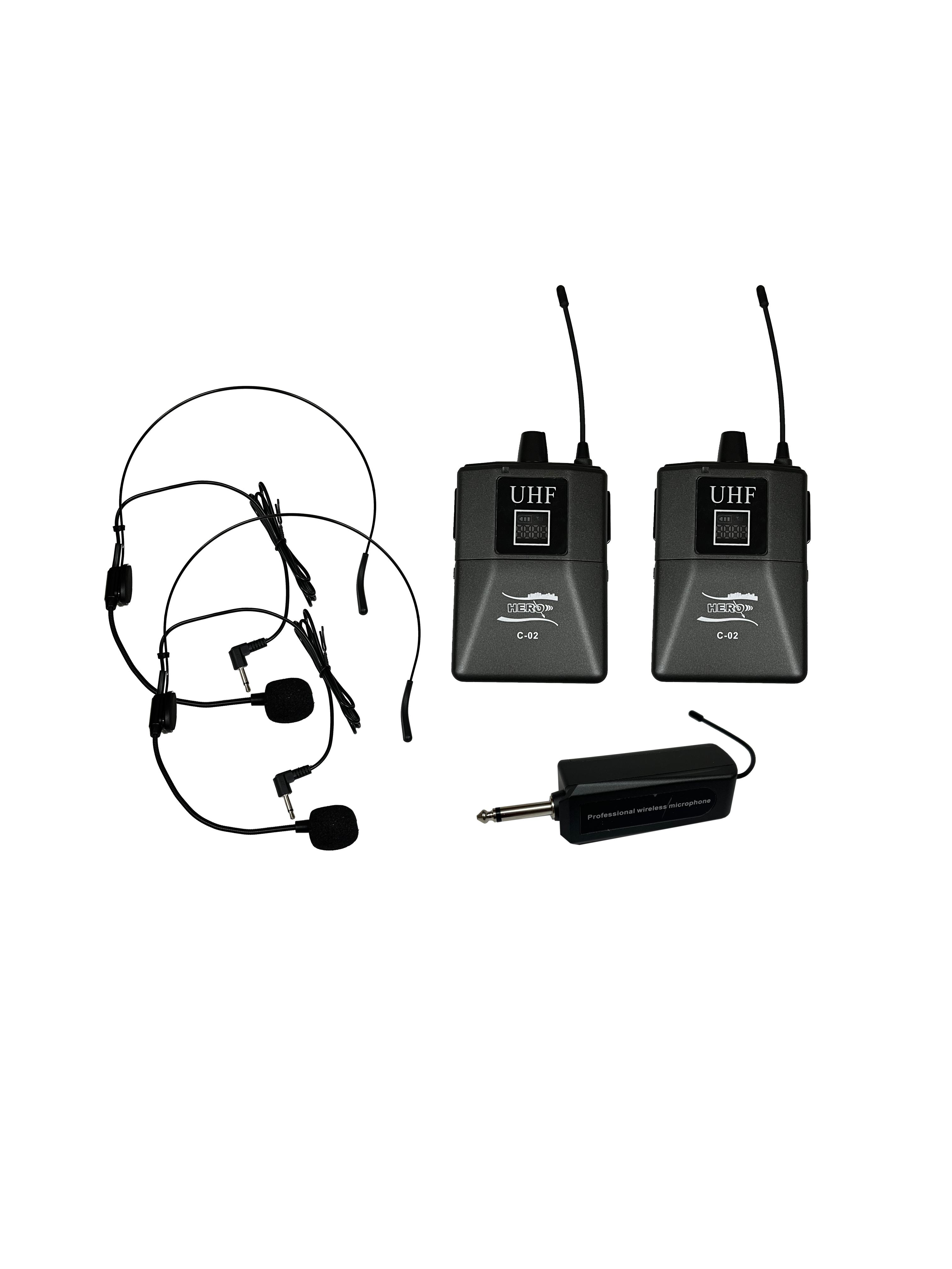 Hero C-02 Dual  Clip wireless mic