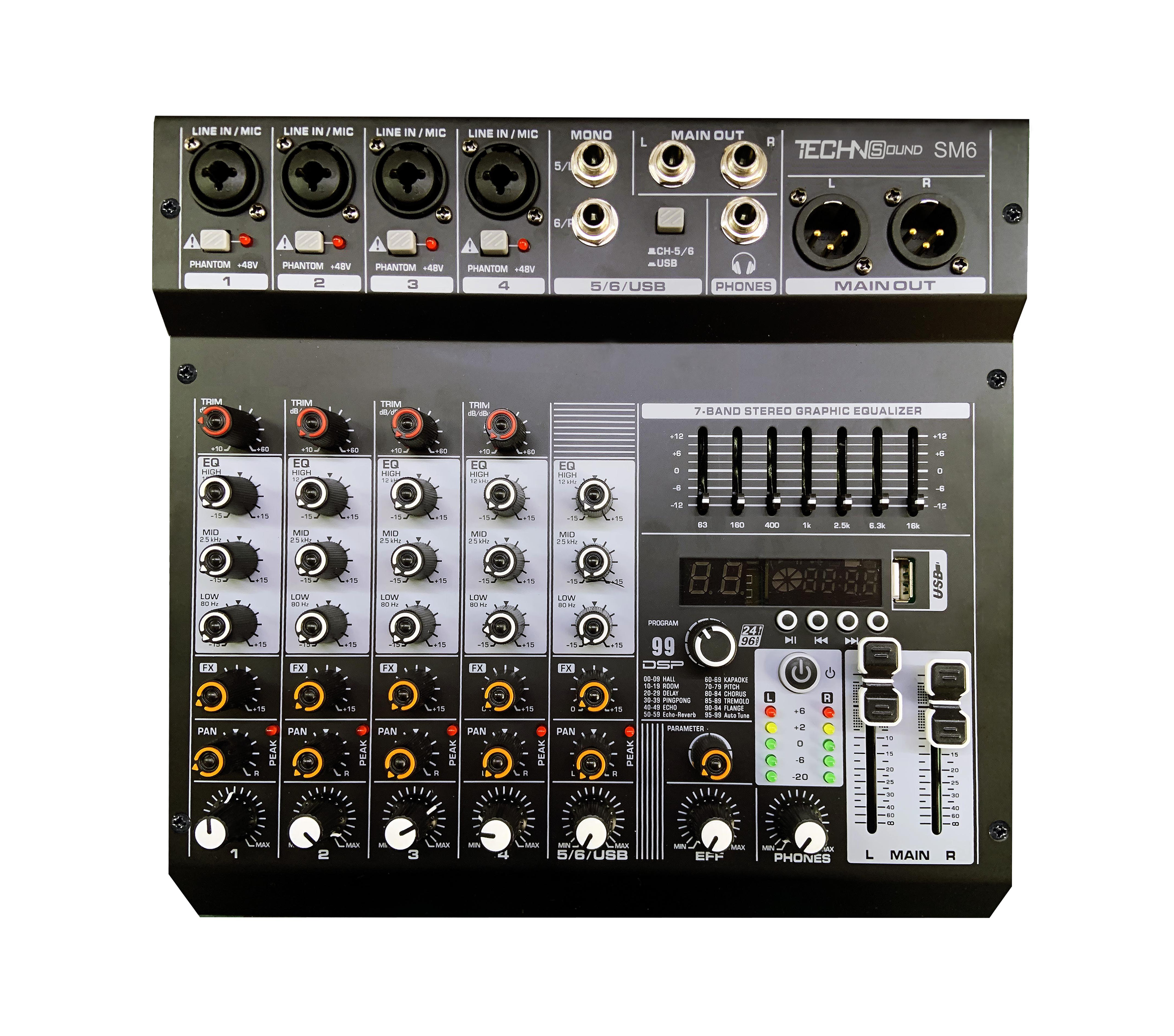 Mixer 6ch TECHNoSOUND SM-6