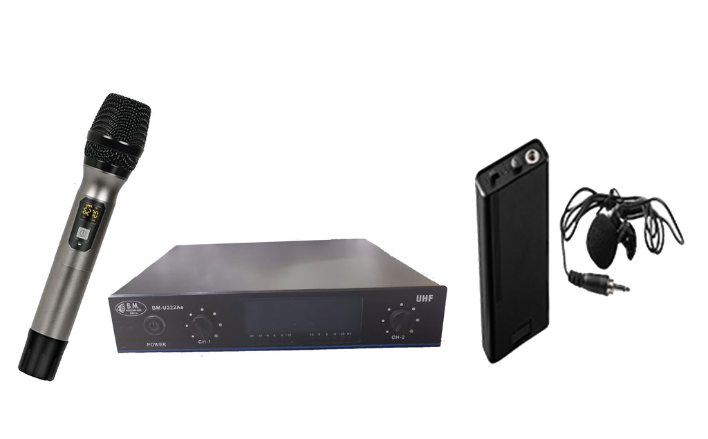 B.M- U222 Hand + HeadSet Wireless Microphone